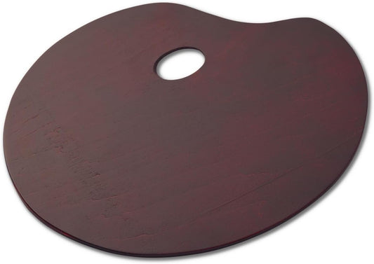 Oval Walnut Wood Paint Palette 12 x 9 Inches | Oil-Sealed Wooden Painting Palettes | Vintage Artist Oil Acrylic Mixing Tray | Portable Lightweight Art Pallet with Thumb Hole 24 x 30 cm