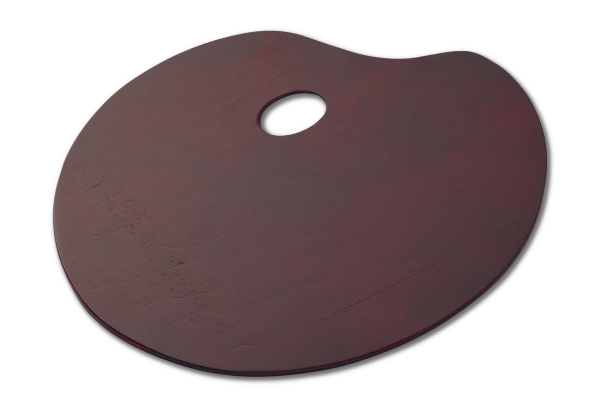 Oval Walnut Wood Paint Palette 12 x 9 Inches | Oil-Sealed Wooden Painting Palettes | Vintage Artist Oil Acrylic Mixing Tray | Portable Lightweight Art Pallet with Thumb Hole 24 x 30 cm