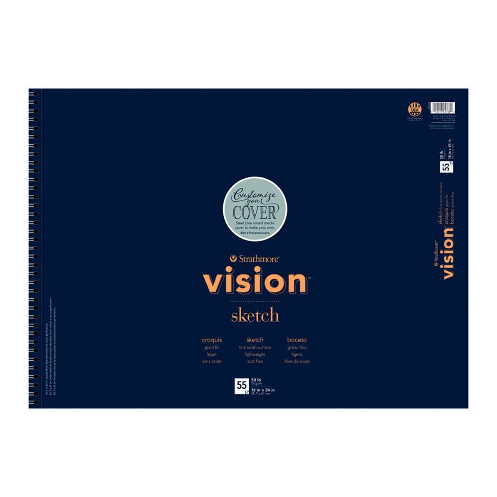 Strathmore Vision Series Sketch Pad, 11x14 inch, 110 Sheets - Artist Sketchbook for Drawing, Illustration, Art Class Students
