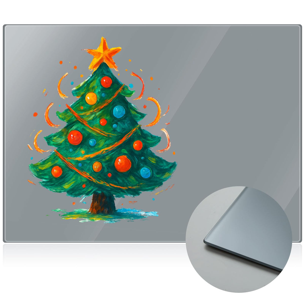 Nuanchu 1 Pcs Tempered Glass Palette for Oil Painting, 12 X 16 Inches Grey
