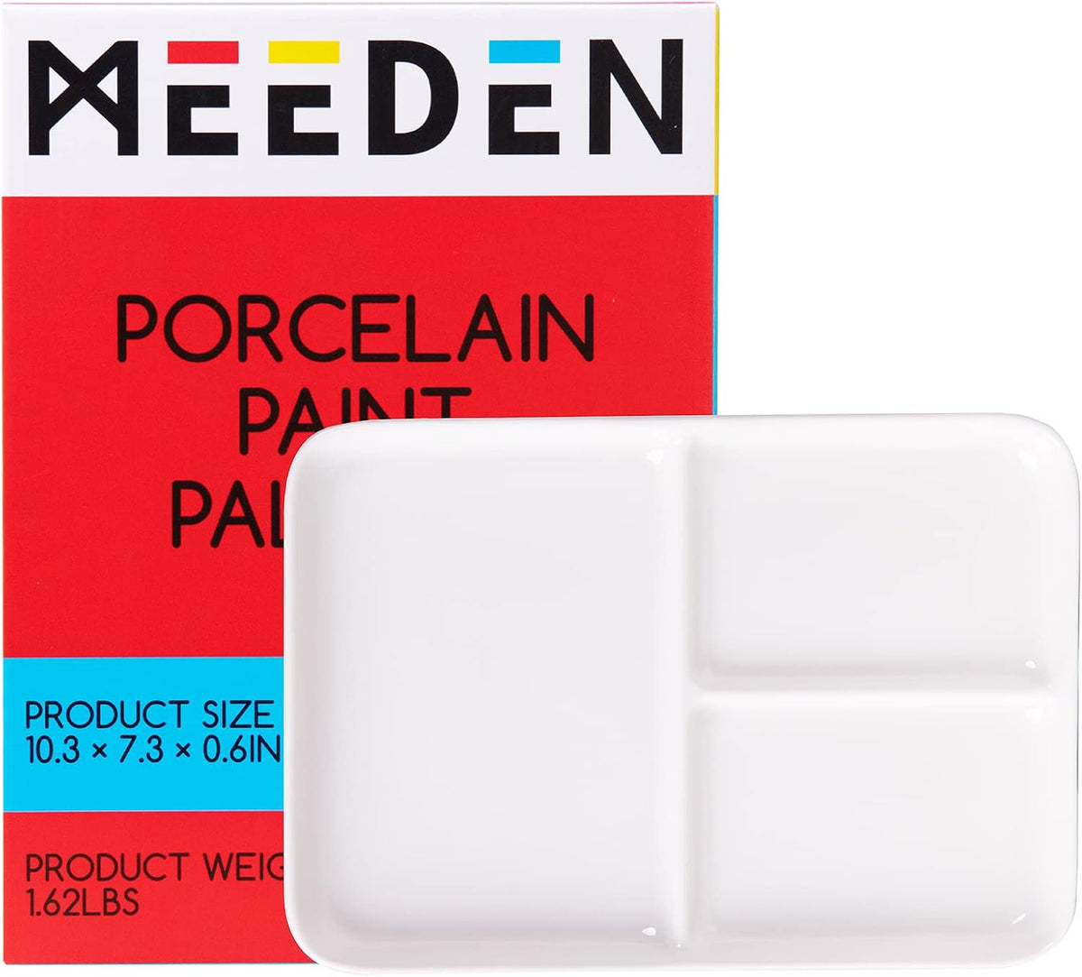 MEEDEN Ceramic Artist Paint Palette: 10" X 7" Porcelain Watercolor Palette