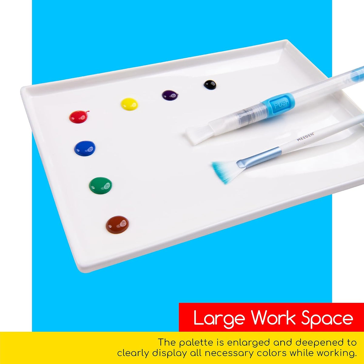 MEEDEN Ceramic Paint Palette: Artist Palette Mixing Tray, 10" X 6.3"