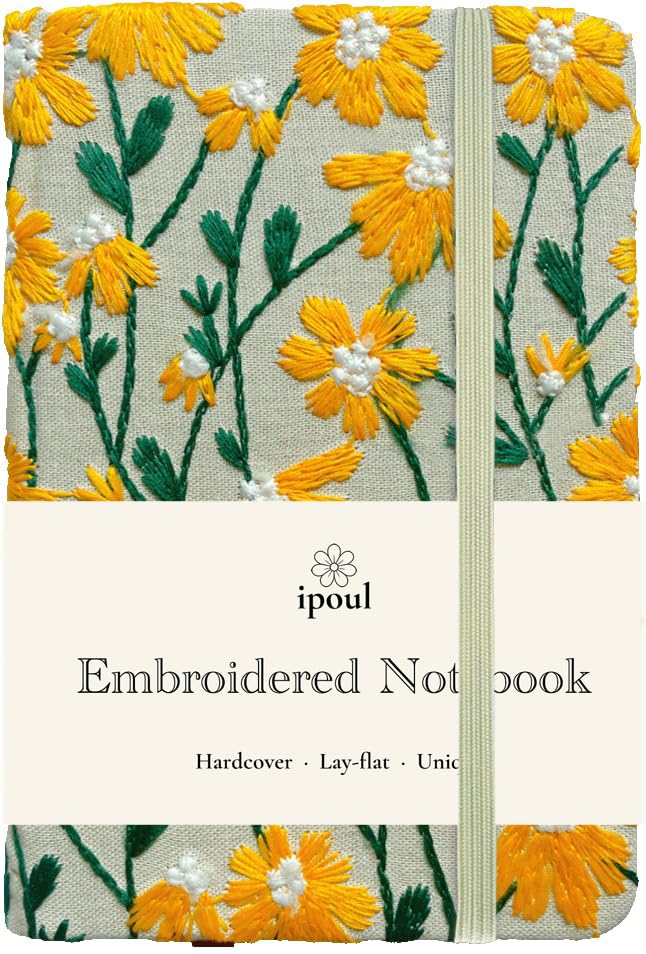 Flower Notebook, Cute Sketchbook, Drawing Journal, Blank Unlined Pages, for Art Drawing, A5, Plain, Hardcover, Gift for Women, Camellia, Orange