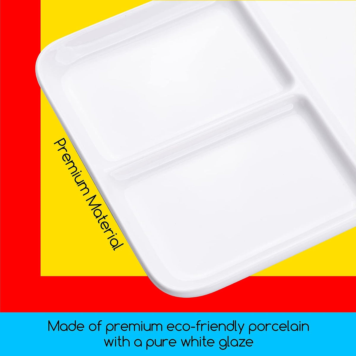 MEEDEN Ceramic Artist Paint Palette: 10" X 7" Porcelain Watercolor Palette
