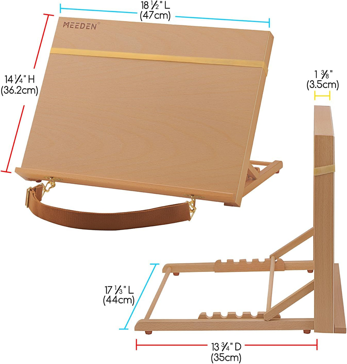 MEEDEN Wooden Tabletop Art Easel: A3 Wooden Tabletop Easel for Painting