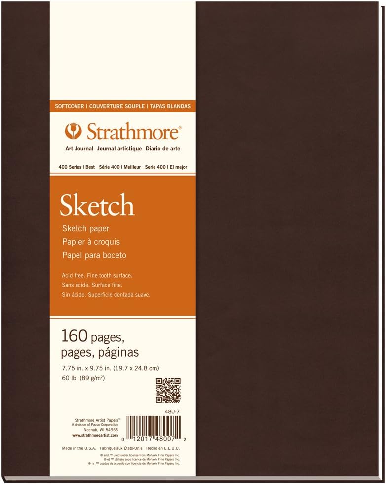 Strathmore 400 Series Hard Bound Sketch Journal, 60 lb. Paper, 8.5 X 11.5 inches, 192 Pages (297-12)