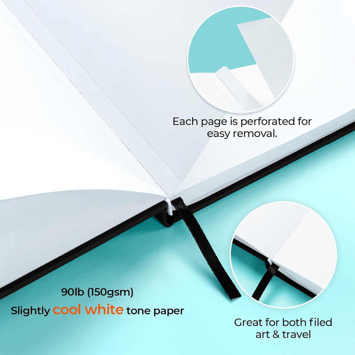 Ohuhu 5.5"x8.5" Double-Sided Bleedproof Marker Pad Art Sketchbook 60 Sheets