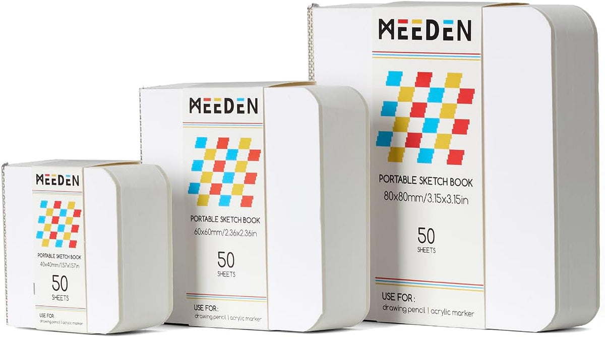 MEEDEN Small Sketchbook Drawing Paper: 3 Sizes 128lb/190gsm, 150 Pages