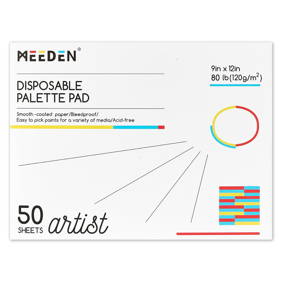MEEDEN Artist Palette Paper Pad: 12"x16", 40 Sheets (80lb/120gsm) for Adult