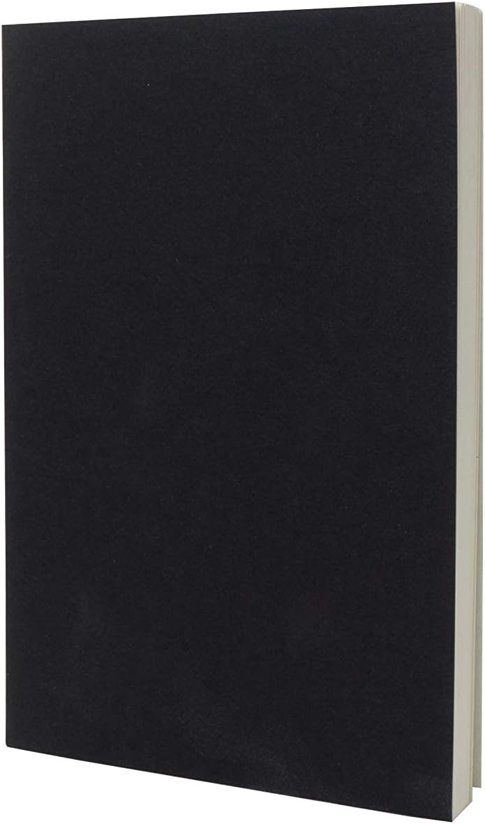 LayFlat Sketchbook - 5.5 x 8.25 Inches - Black Blank Note Book, 64 Sheets, Thick 100gsm Paper…