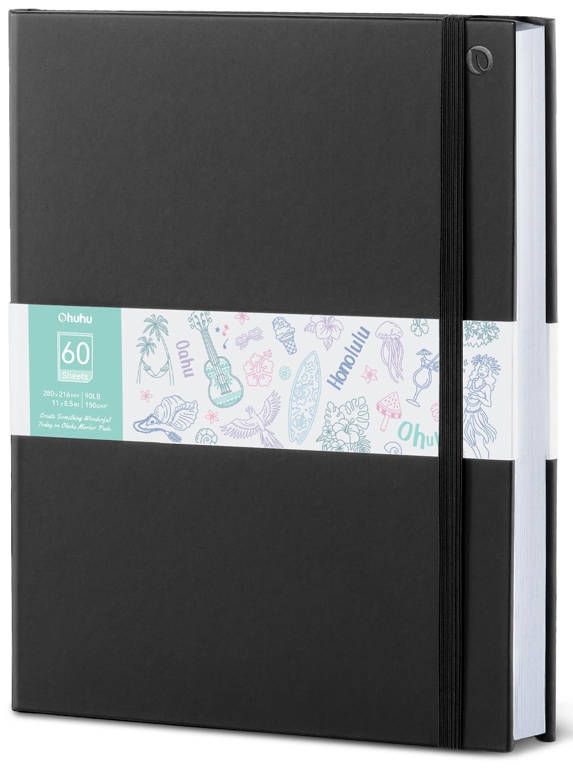Ohuhu 8.5"x11" Double-Sided Bleedproof Marker Pad Art Sketchbook 60 Sheets