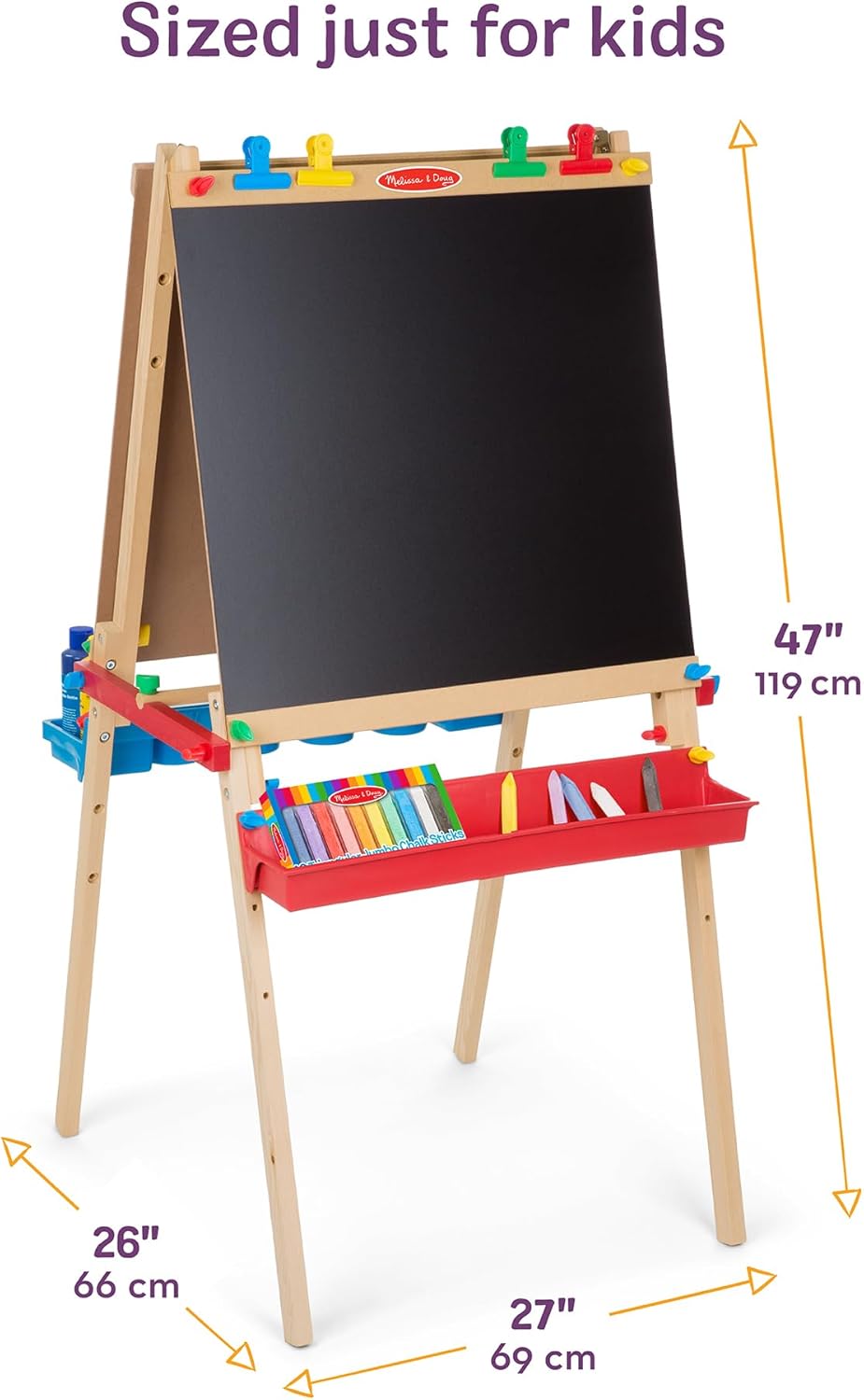 Melissa & Doug Deluxe Double-Sided Wooden Standing Art Easel