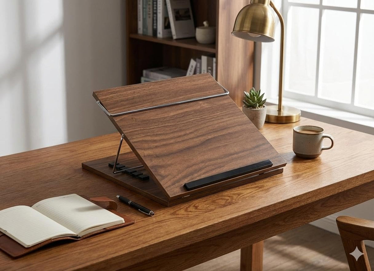 Writing Table top Small Size 12 * 16 inch 10 mm Thick Adjustable Wooden Drawing Board, Light Beech Color