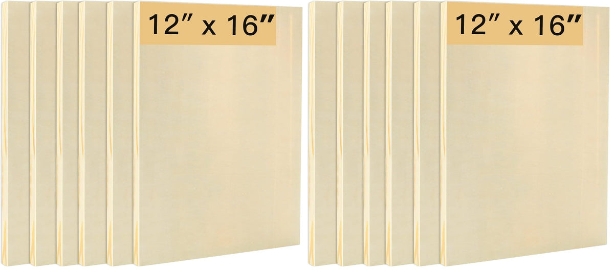 6PCS Wood Panels for Painting, 12 x 16 Inch Craft Wood Canvas Panel Boards Unfinished Wooden Painting Pouring Panel Board for Arts & Crafts, 3/4 Inch Deep