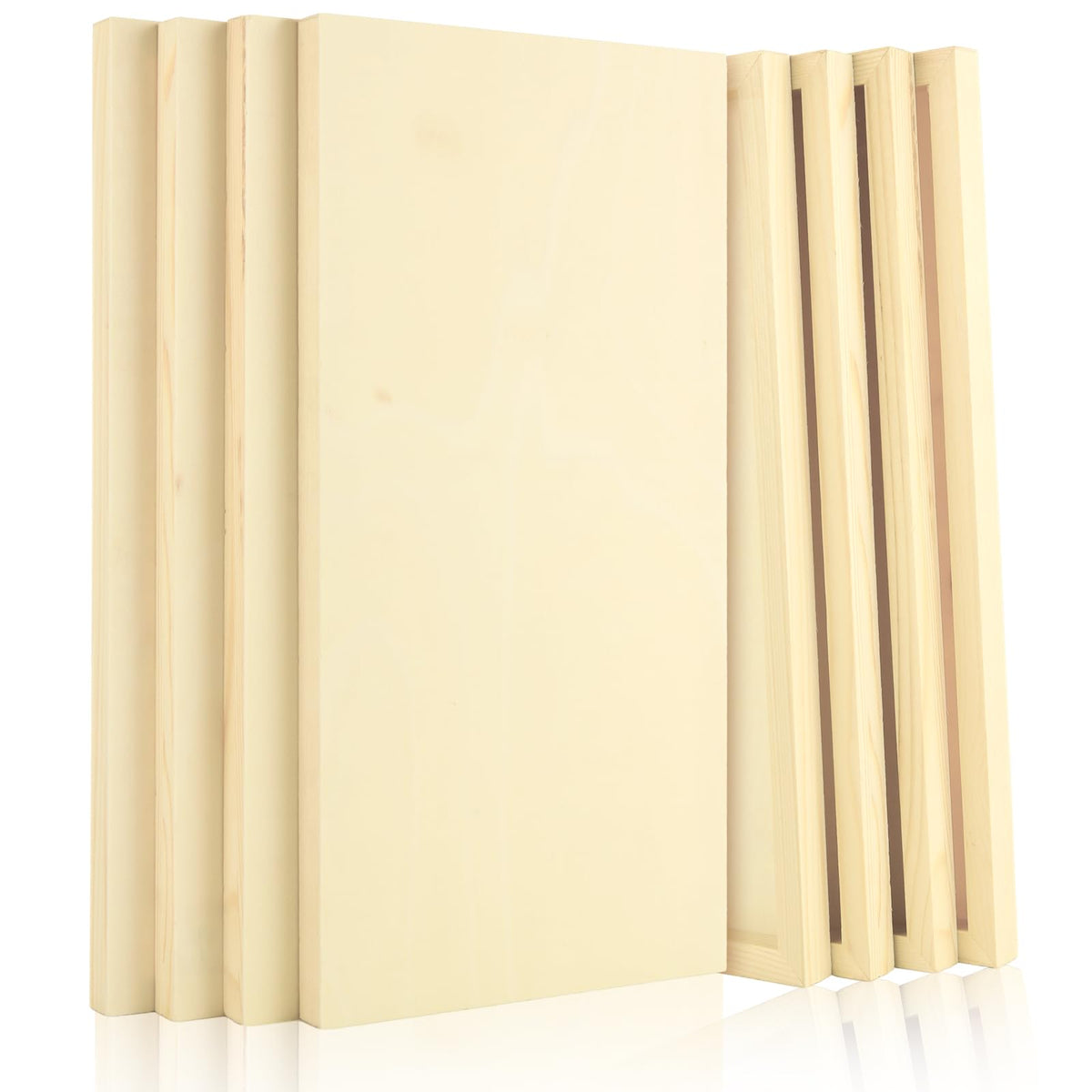 6PCS Wood Panels for Painting, 12 x 16 Inch Craft Wood Canvas Panel Boards Unfinished Wooden Painting Pouring Panel Board for Arts & Crafts, 3/4 Inch Deep