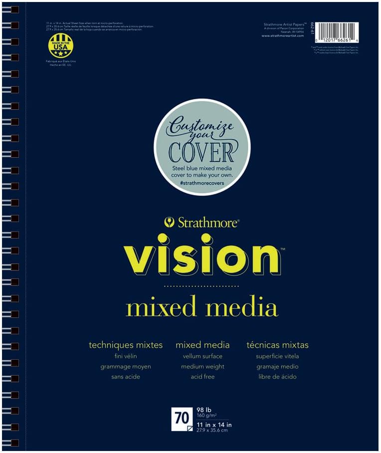 Strathmore Vision Series Sketch Pad, 11x14 inch, 110 Sheets - Artist Sketchbook for Drawing, Illustration, Art Class Students