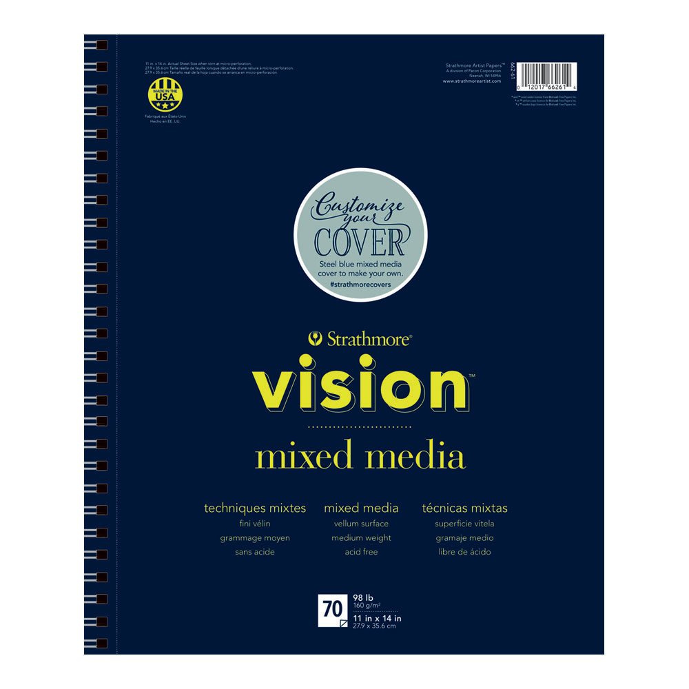 Strathmore Vision Series Sketch Pad, 11x14 inch, 110 Sheets - Artist Sketchbook for Drawing, Illustration, Art Class Students