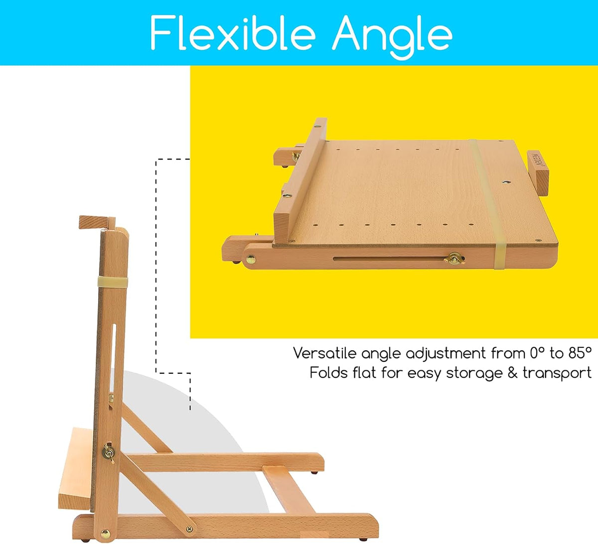 MEEDEN Large H-Frame Drawing Board Easel: Beech Wooden Tabletop Easel