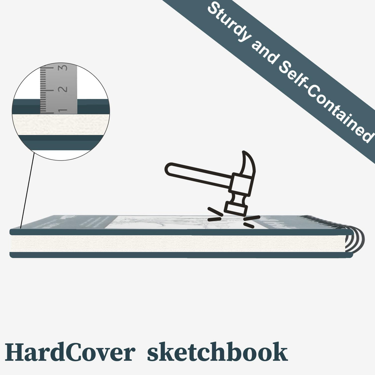 Fuxi Small Sketch Book, Spiral-Bound Sketchbook 5.5 x 8.5 2-Pack 200 Sheets
