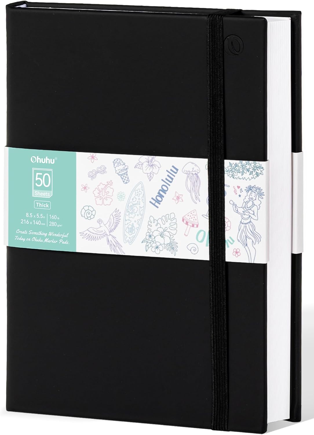 Ohuhu 5.5"x8.5" Double-Sided Bleedproof Marker Pad Art Sketchbook 50 Sheets
