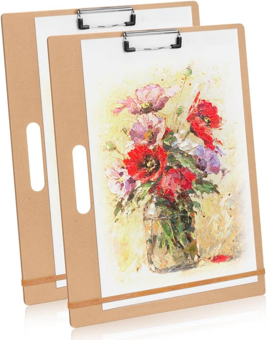 13"x17" Drawing Boards with Clip, Bands and Handle, Pack of 2