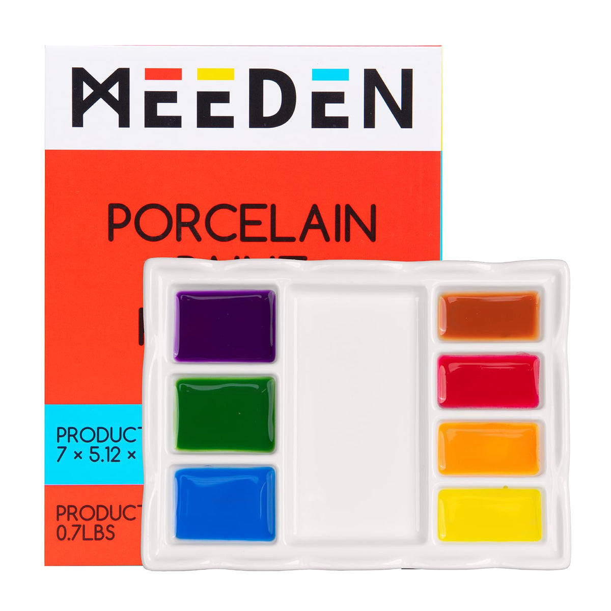 MEEDEN Ceramic Watercolor Paint Palette:12-Well Artist Mixing Tray 7.9x7.9