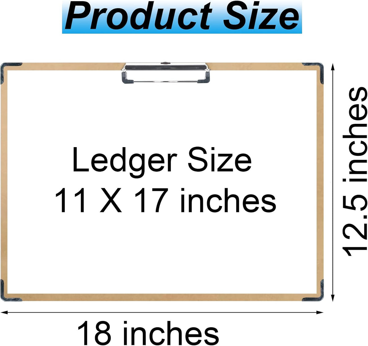 Acocony 11x17 Clipboard Landscape with Metal Corners 1-Pack