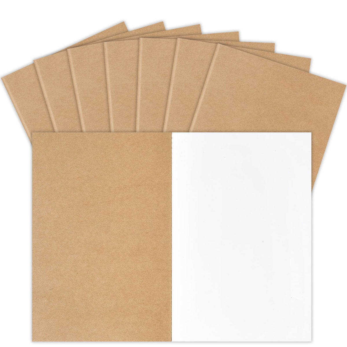 LABUK 50 Pack Blank Kraft Notebooks A5 Journals Sketchbook Bulk Drawing Pad Book Bulk for Kids Junk Journal, A5, 60 Pages, 8.3 x 5.5 Inches