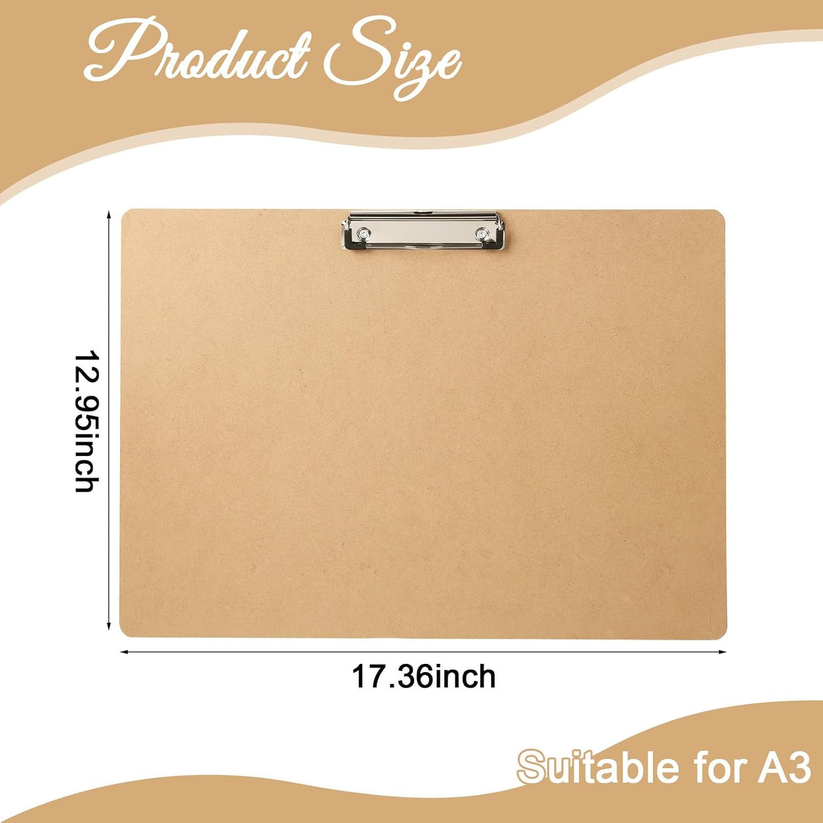 6 Pcs 11x17 Wooden Horizontal Clipboards Extra Large