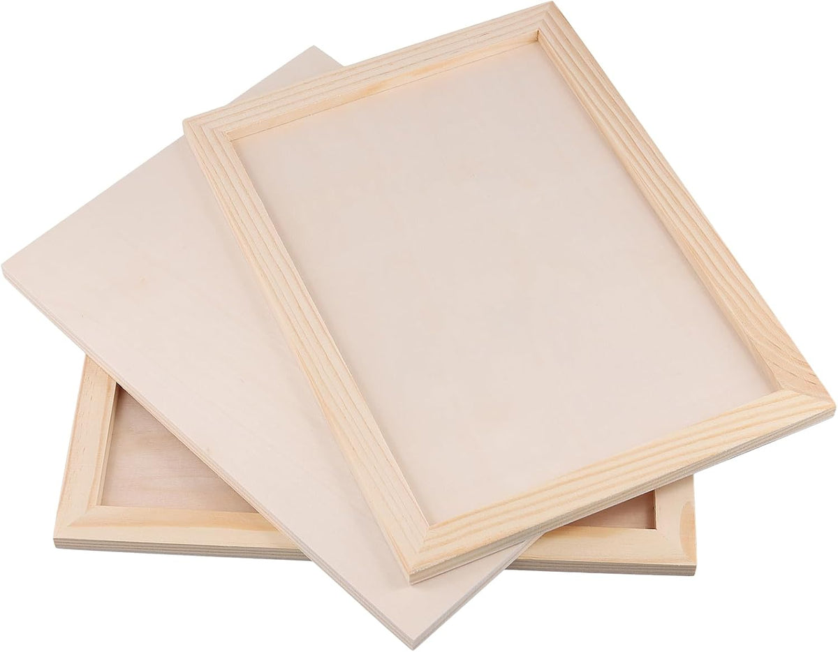 15 PCS 9x12 Inch Wood Canvas, Rectanglar Painting Canvas Board, Unfinished Wooden Panel Boards for Painting, Pouring Art Projects, DIY Craft
