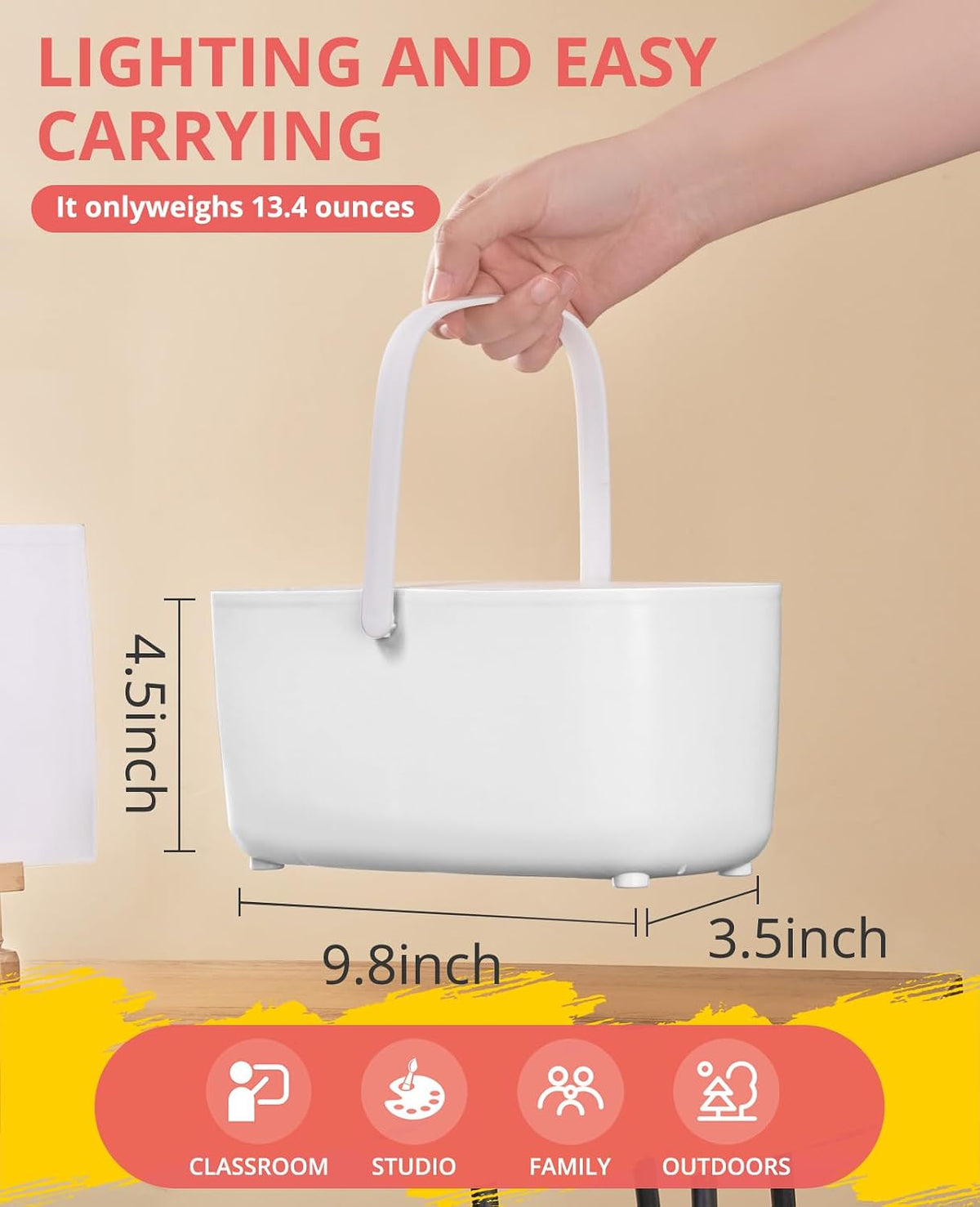 GAMENOTE Paint Brush Cleaner, Paint Brush Holder and Palette, White