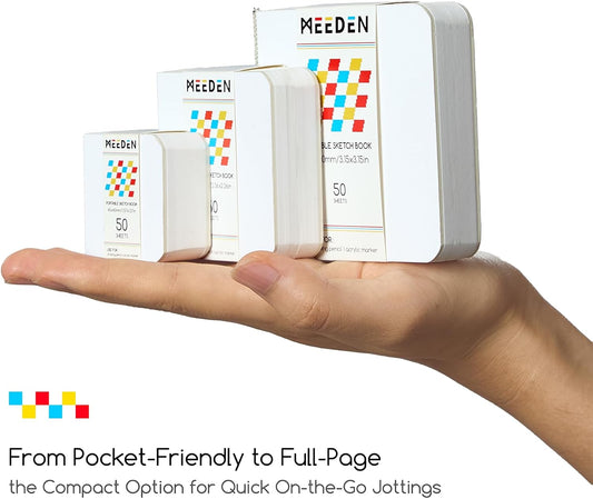 MEEDEN Small Sketchbook Drawing Paper: 3 Sizes 128lb/190gsm, 150 Pages