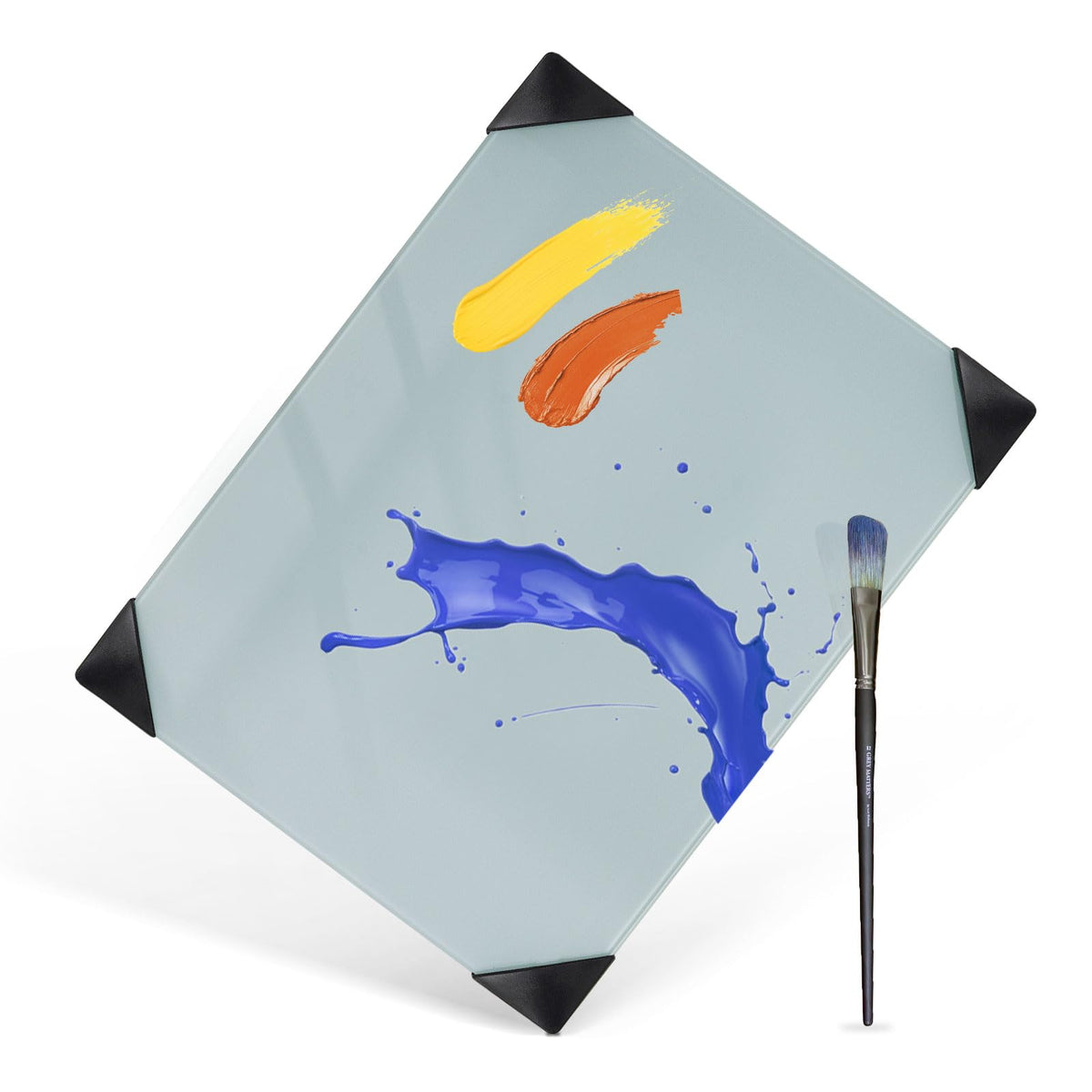 Glass Palette for Oil Painting, 12 x 9 Inches, Ultra White, Easy to Clean