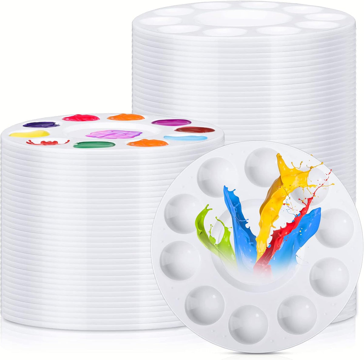 200 Pack Back to School Paint Palettes Bulk 6.7 Inch Paint Trays 10 Wells