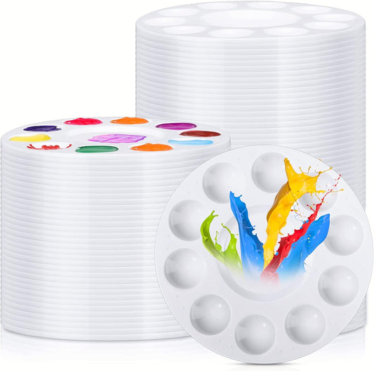 200 Pack Back to School Paint Palettes Bulk 6.7 Inch Paint Trays 10 Wells