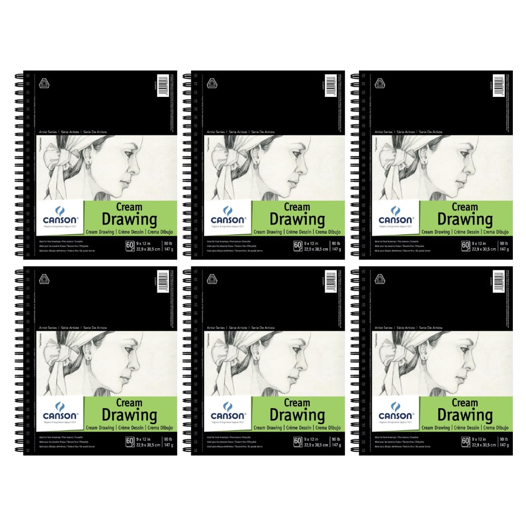 Canson Drawing Paper Art Book, Cream White, 9x12 in