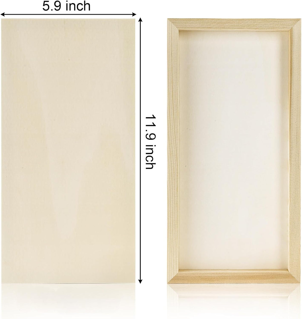 Yarlung 10 Pack Unfinished Wood Panels, 12 x 6 Inches Birch Wooden Cradled Painting Panel Canvas Boards for Watercolor, Arts and DIY Crafts, Easel Display, Use with Oils, Acrylics