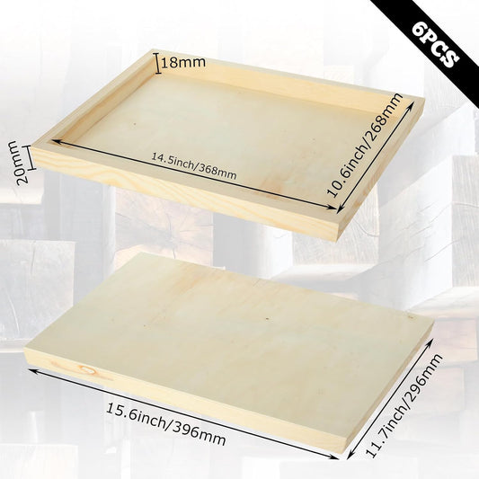 6PCS Wood Panels for Painting, 12 x 16 Inch Craft Wood Canvas Panel Boards Unfinished Wooden Painting Pouring Panel Board for Arts & Crafts, 3/4 Inch Deep