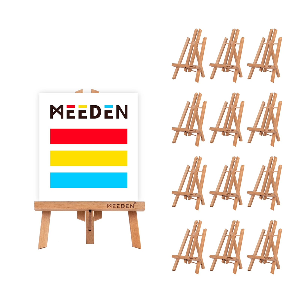 MEEDEN 20 Inch Tabletop Easel: 12 Pack Beech Wood Easel for Painting