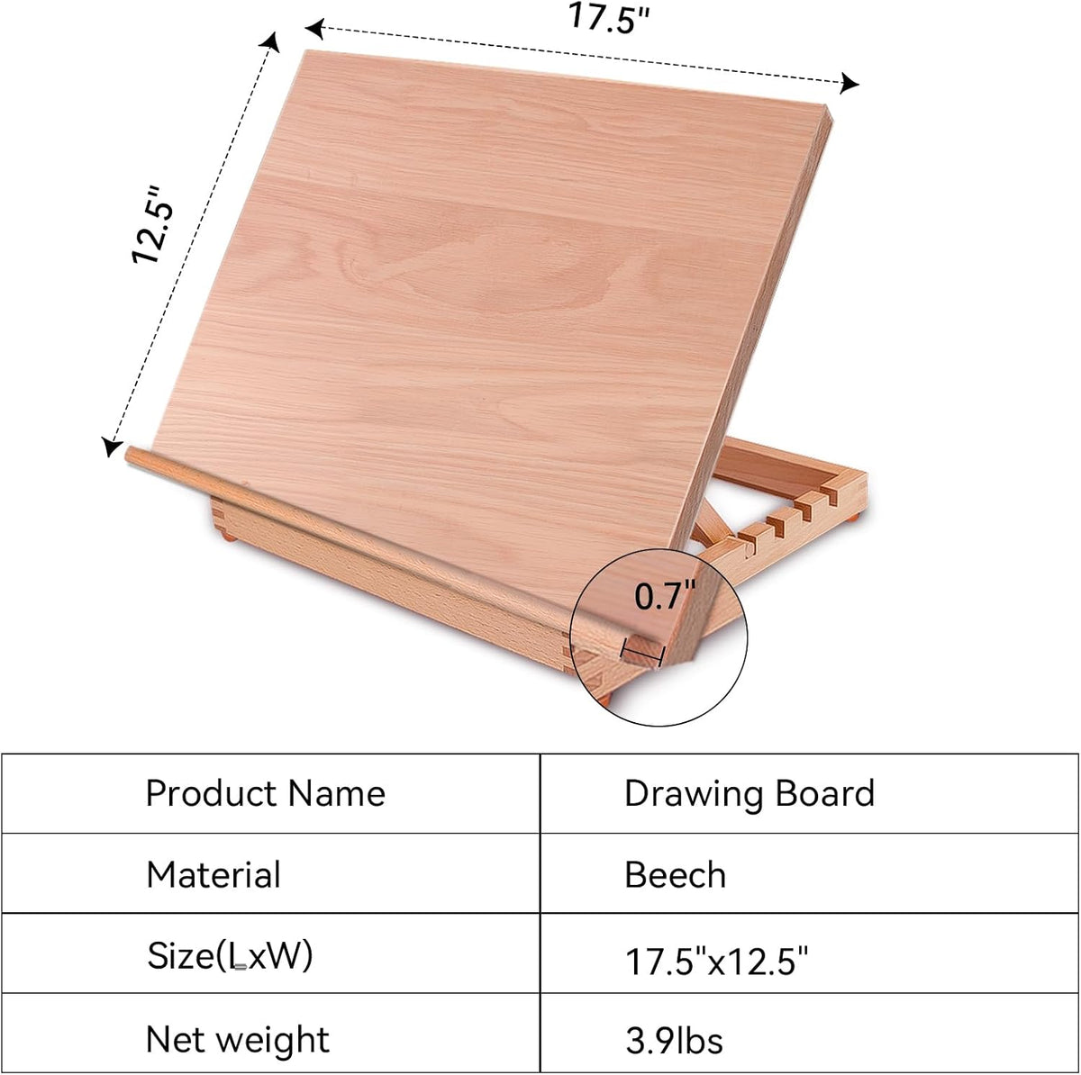 Miratuso Tabletop Easel Painting Easel, Art Drawing & Sketching Board