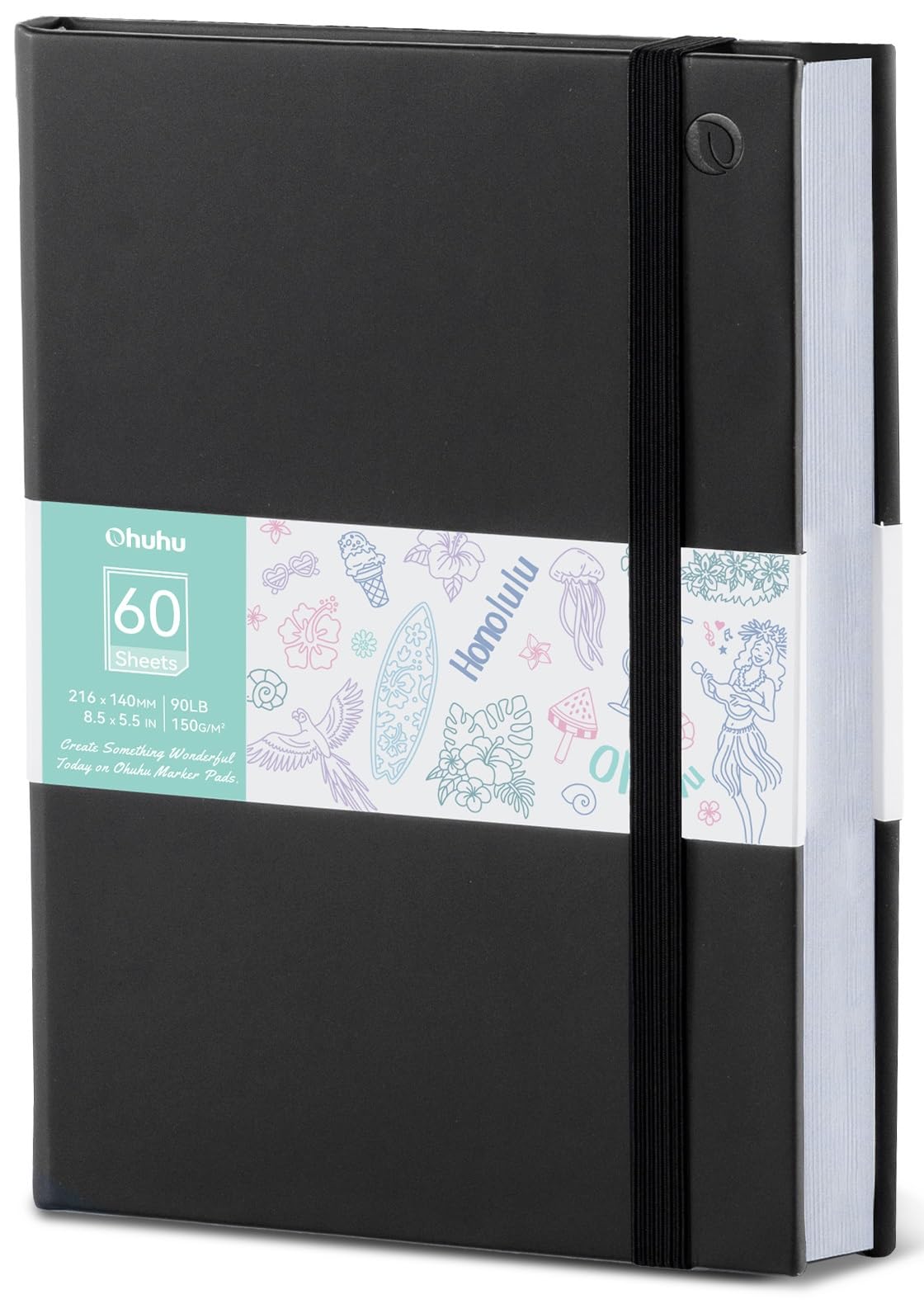 Ohuhu 8.5"x11" Double-Sided Bleedproof Marker Pad Art Sketchbook 60 Sheets