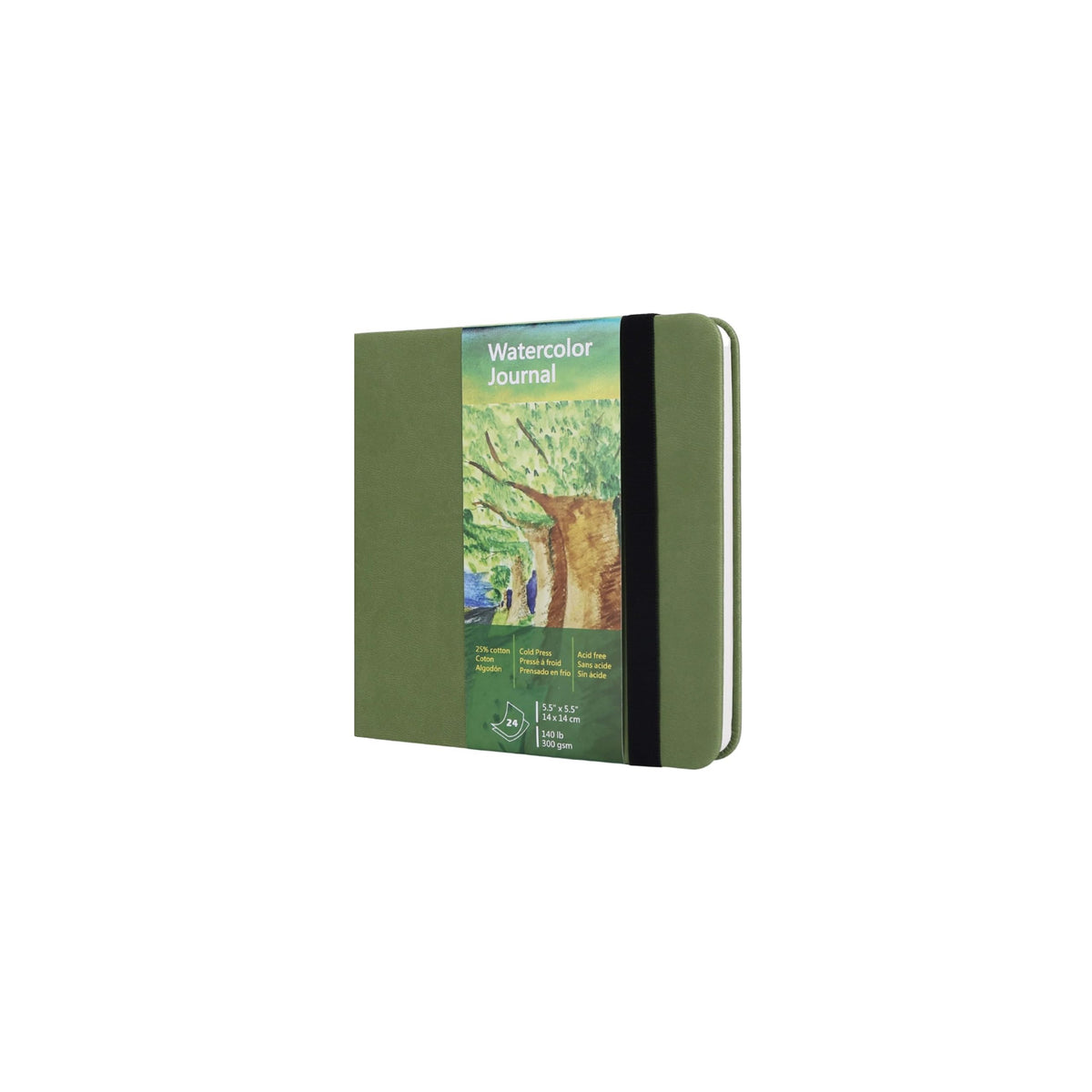 tumuarta Watercolor Journal 5.5 x 5.5, 140lb/300gsm Cold Press Paper, 24 Sheets/48 Pages, Lay-Flat Hardcover Watercolor Paper Sketchbook for Travel & Mixed Media