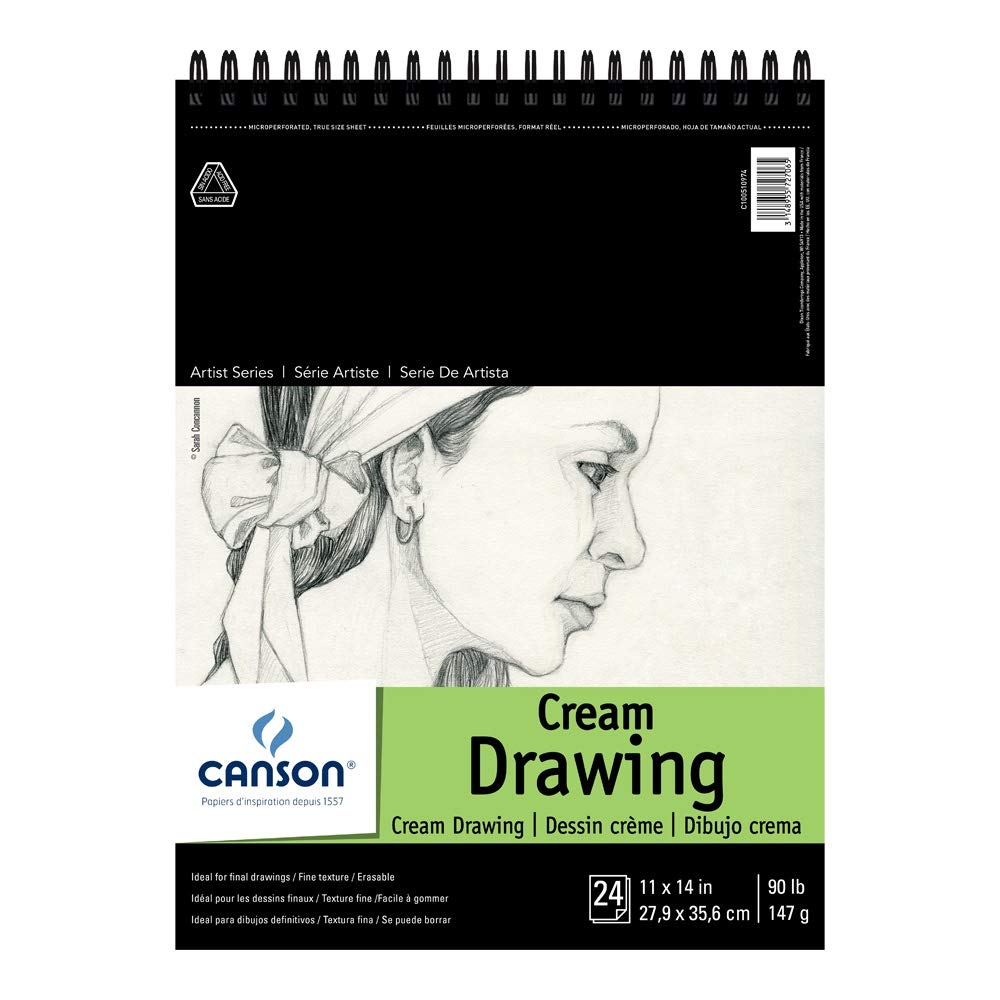 Canson Drawing Paper Art Book, Cream White, 9x12 in