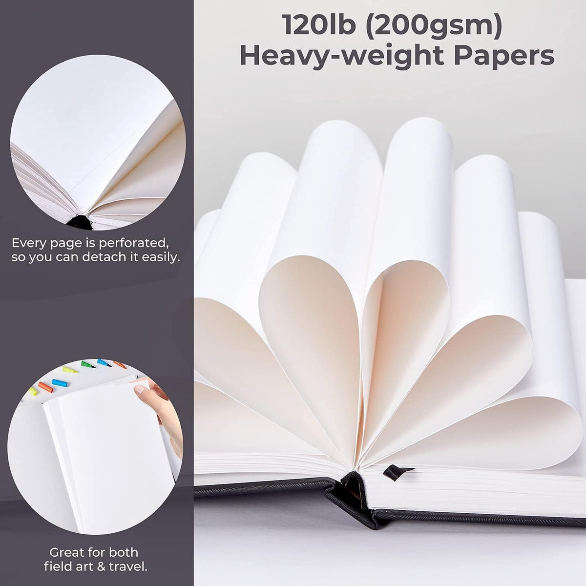 Ohuhu 10.8x7.8 Mix Media Pad Art Sketchbook 78 Sheets for Painting Drawing