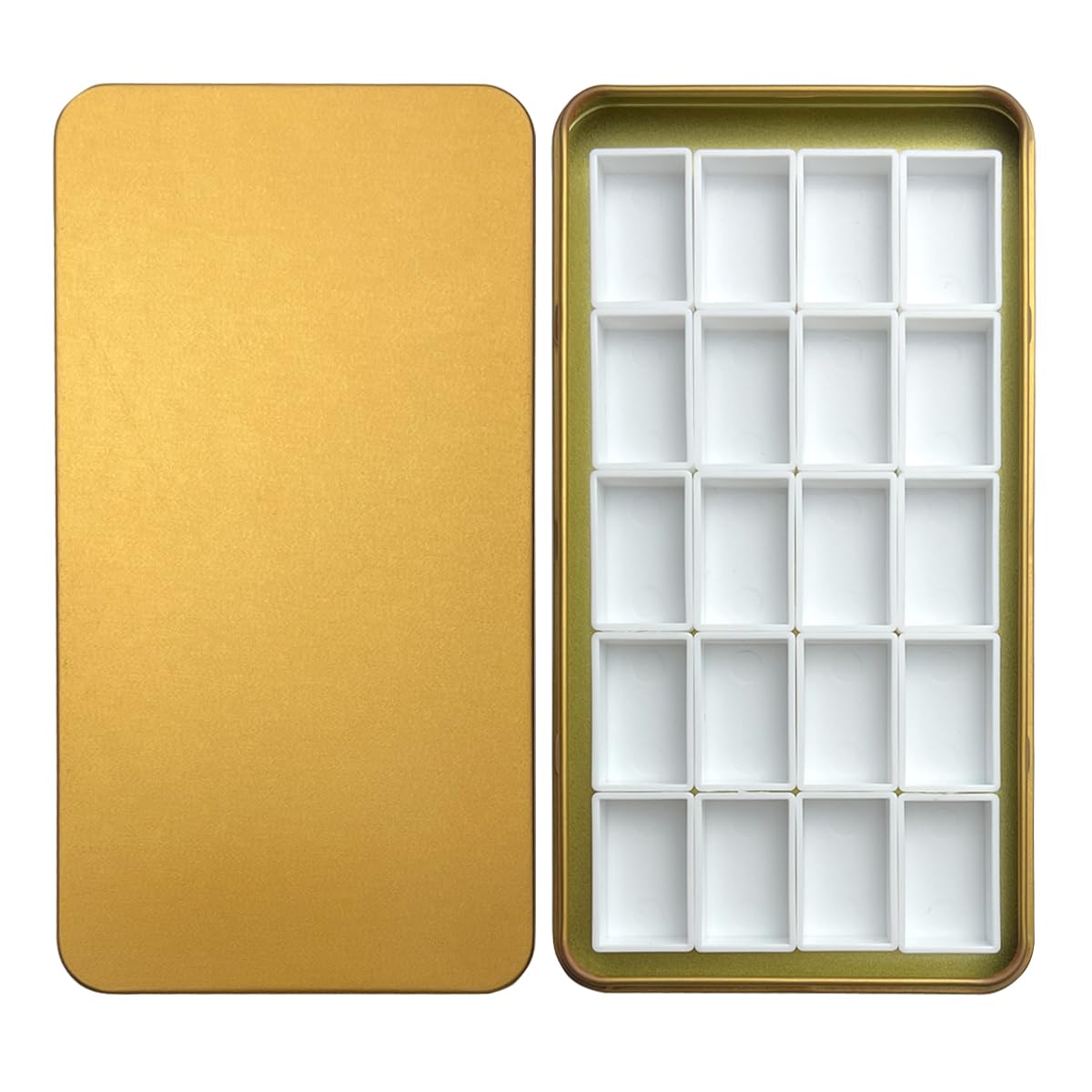 FCLUB Metal Watercolor Palette with 20 Wells Full Pans and Magnetic Strips