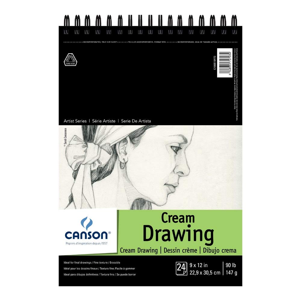 Canson Drawing Paper Art Book, Cream White, 9x12 in