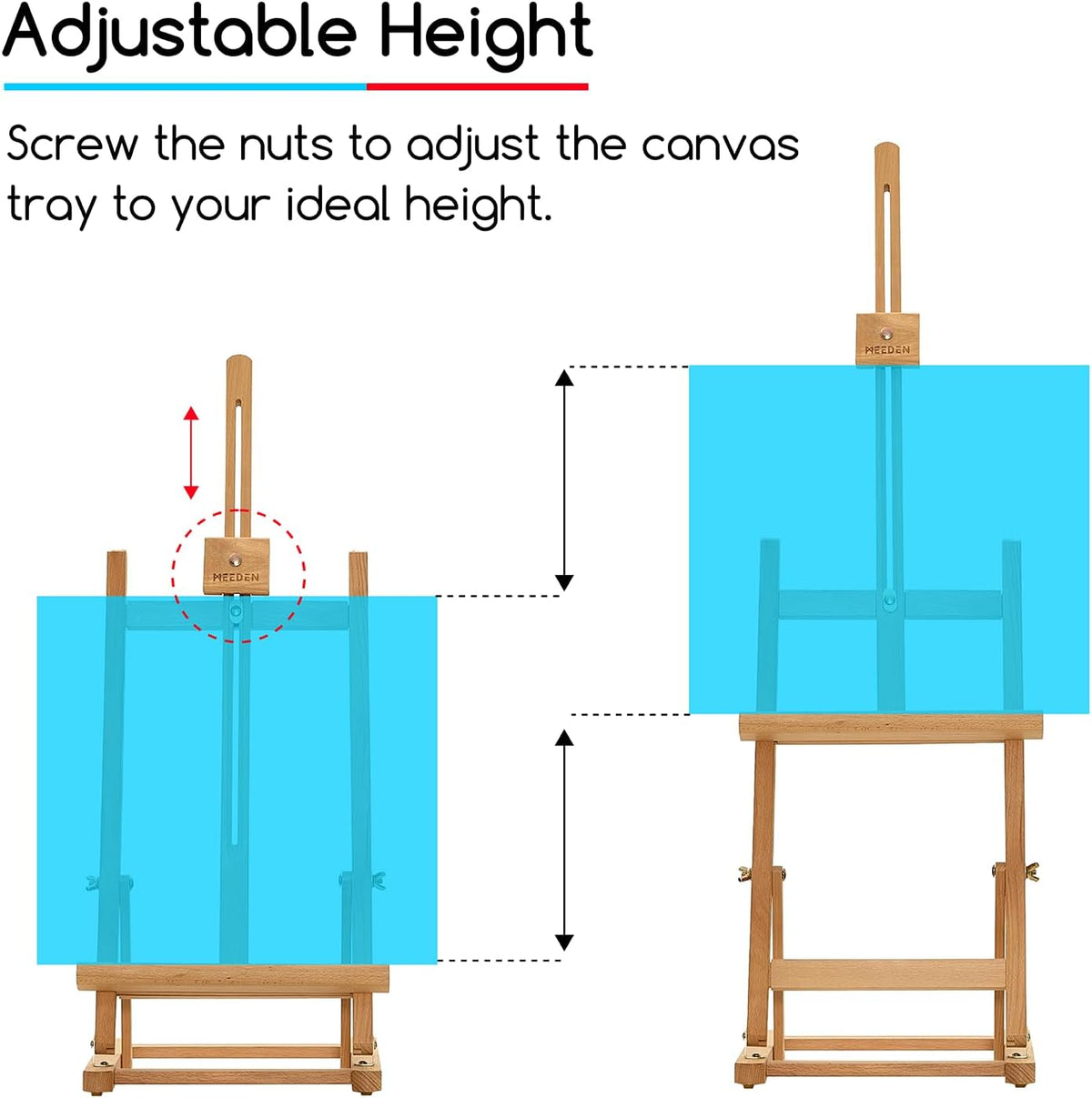 MEEDEN H-Frame Tabletop Easel for Painting: Adjustable Desktop Easel