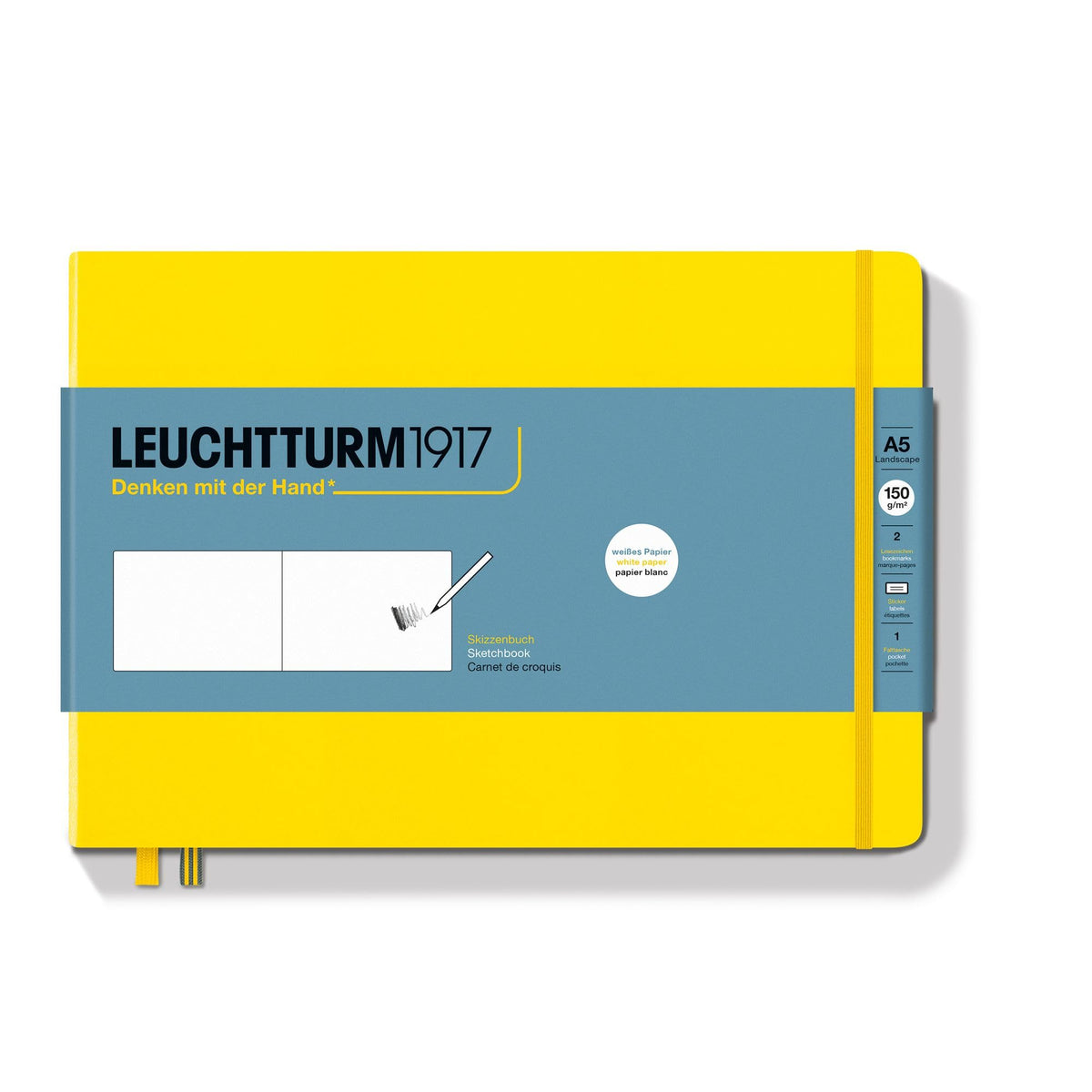 Leuchtturm1917 - Medium A5 Hardcover Sketchbook (Lemon) - 112 Pages of 150g/m² Paper