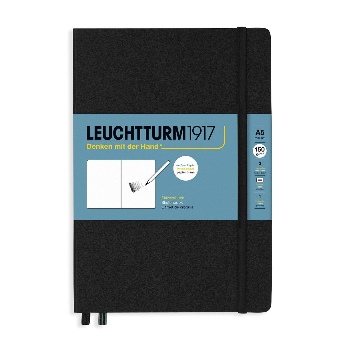 Leuchtturm1917 - Medium A5 Hardcover Sketchbook (Lemon) - 112 Pages of 150g/m² Paper