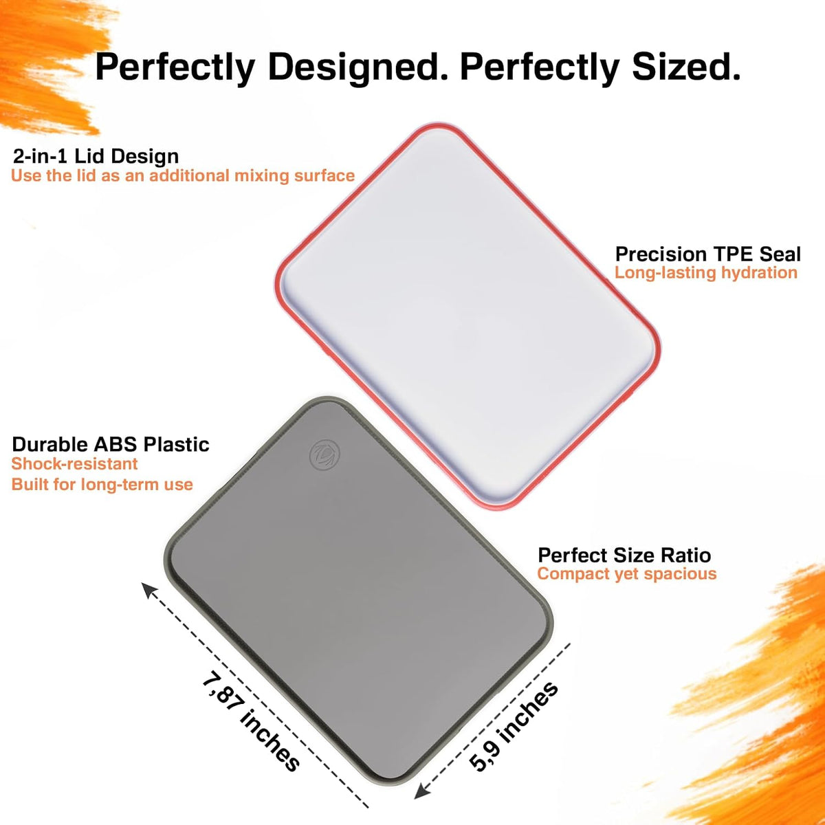Redgrassgames Everlasting Wet Palette for Miniature Painting and Acrylic Paints - Painter Lite 8.9" - Keeps Paint Fresh, Approved by Pro Painters - Painting Palette with Lid, Seal, 50 Sheets, 2 Foams
